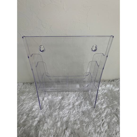 Clear Acrylic Wall Desktop File Organizer Vertical 9.75 x 12.75 x 6" - Picture 3 of 5